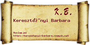 Keresztényi Barbara névjegykártya